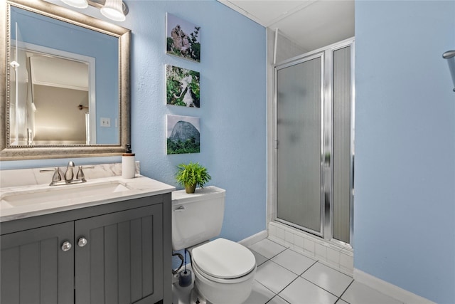 2425 Augusta Dr Unit 30, Houston, TX 77057 - full bathroom with a shower stall, vanity, and tile patterned flooring