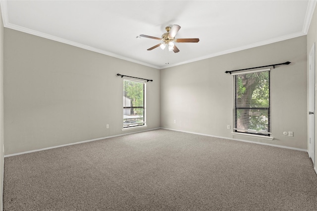 2425 Augusta Dr Unit 30, Houston, TX 77057 - carpeted spare room with ceiling fan and ornamental molding
