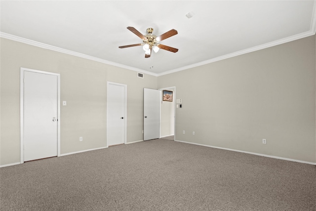 2425 Augusta Dr Unit 30, Houston, TX 77057 - unfurnished bedroom featuring crown molding, carpet floors, and a ceiling fan