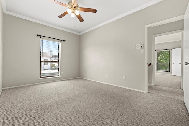 2425 Augusta Dr Unit 30, Houston, TX 77057 - spare room featuring carpet floors, crown molding, plenty of natural light, and ceiling fan