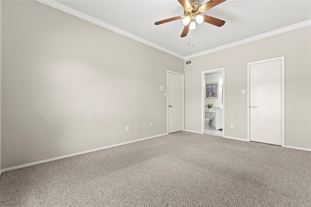 2425 Augusta Dr Unit 30, Houston, TX 77057 - carpeted empty room featuring ornamental molding and a ceiling fan