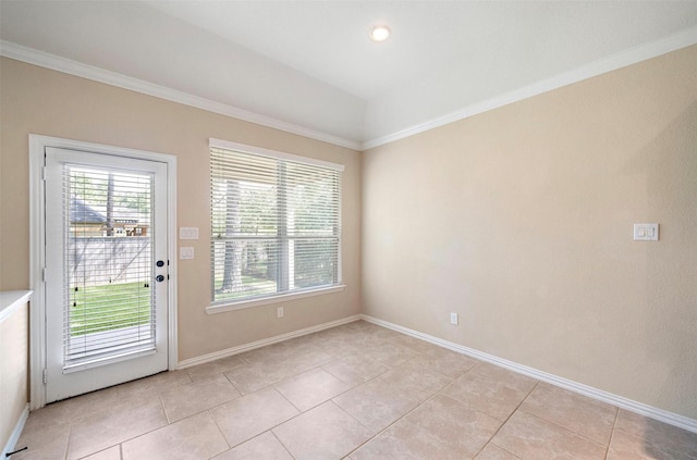 2 Painted Post Pl, Spring, TX 77389 - doorway to outside with crown molding and light tile patterned floors
