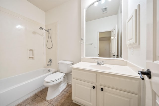 47 Dresden Pl, The Woodlands, TX 77382 - bathroom with vanity, bathtub / shower combination, and tile patterned floors