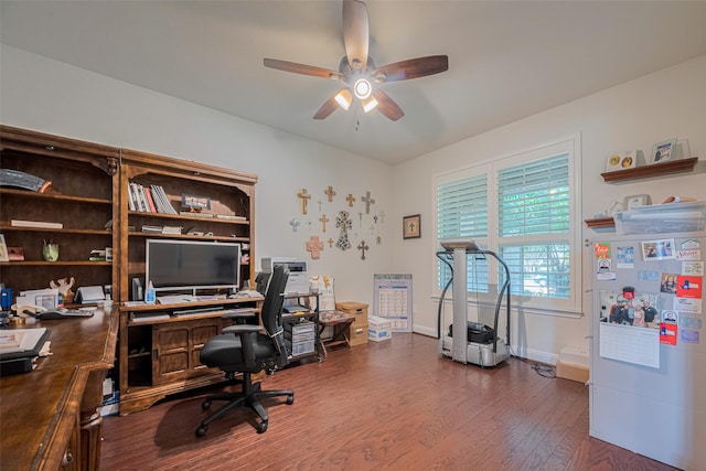 3903 Grand Fir Ct, Richmond, TX 77469 - office space with ceiling fan and wood finished floors