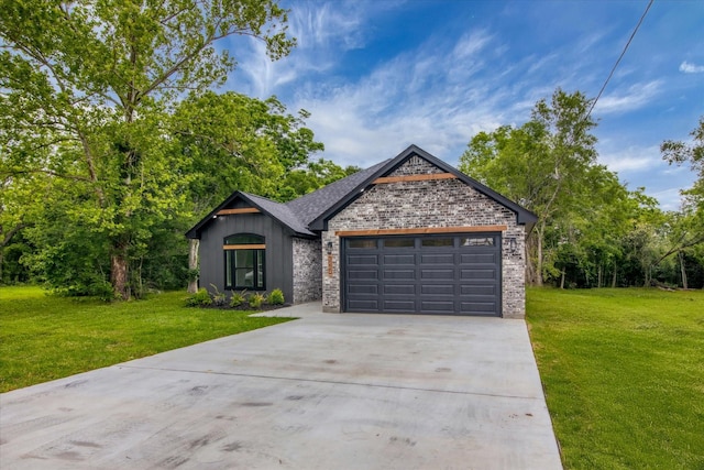 3220 Saint James Blvd, Beaumont, TX 77705 - view of front of property with driveway, a front lawn, a garage, and brick siding