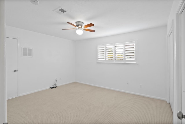 310 W Fair Harbor Ln, Houston, TX 77079 - empty room featuring light carpet, ceiling fan, and a smoke detector
