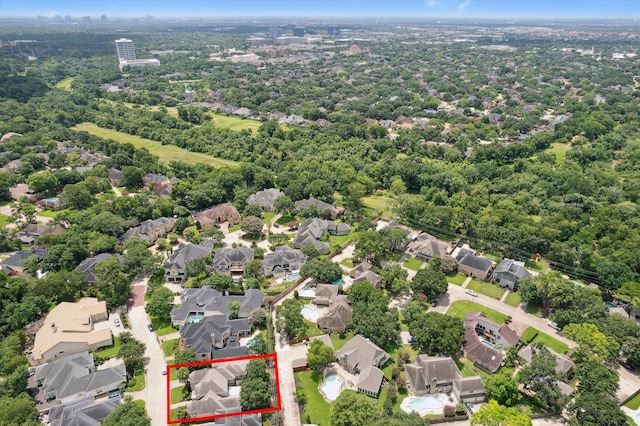 718 Marywood Chase, Houston, TX 77079 - aerial view of residential area featuring property boundaries highlighted