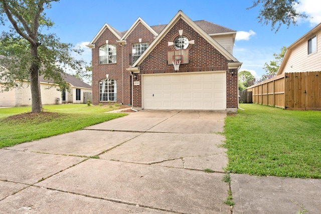 4146 S Webber Dr, Pearland, TX 77584 - traditional-style house featuring brick siding, concrete driveway, and a garage