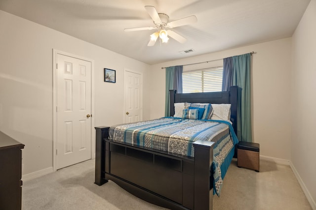 4146 S Webber Dr, Pearland, TX 77584 - bedroom with light carpet and a ceiling fan