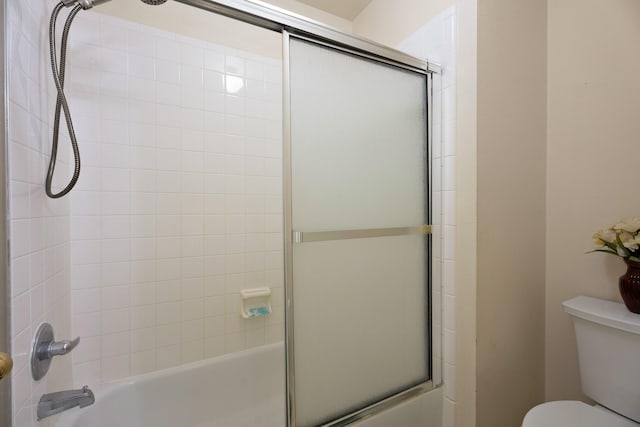 4146 S Webber Dr, Pearland, TX 77584 - bathroom with combined bath / shower with glass door and toilet