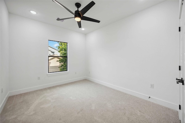 5711 Sudan St, Houston, TX 77020 - unfurnished room featuring carpet flooring, ceiling fan, and recessed lighting