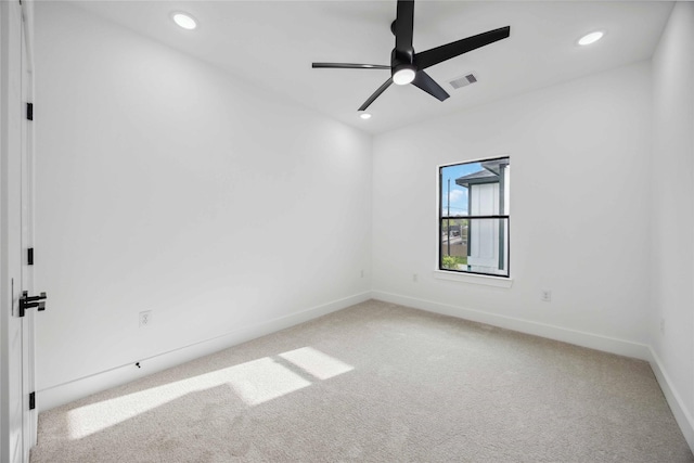 5711 Sudan St, Houston, TX 77020 - spare room featuring carpet, recessed lighting, and ceiling fan