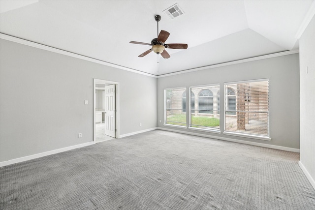 11602 Aspenway Dr, Houston, TX 77070 - carpeted empty room with ceiling fan and ornamental molding