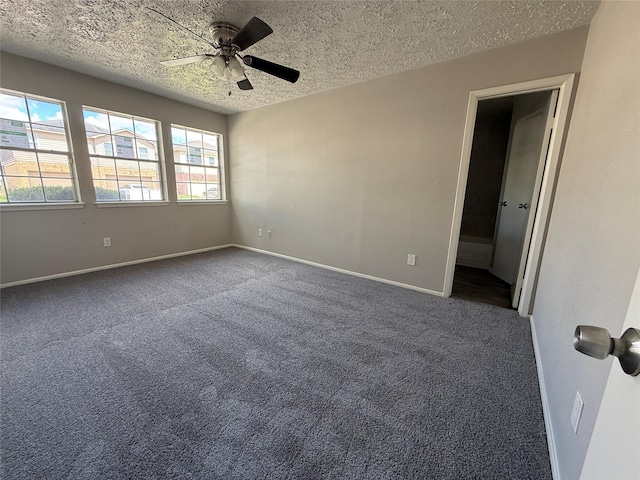 10052 Sharpton Dr, Houston, TX 77038 - carpeted spare room with a textured ceiling and a ceiling fan