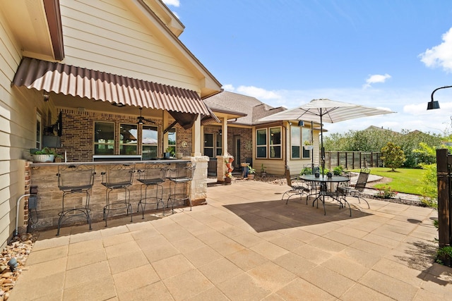 4419 Lea Ln, Fulshear, TX 77406 - view of patio / terrace featuring an outdoor bar