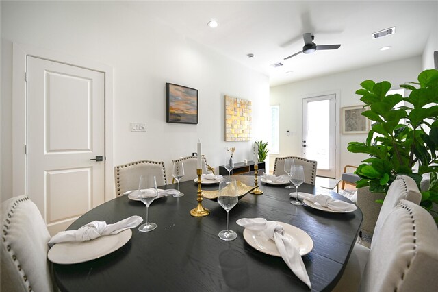 4009 New Orleans St A/B, Unit A/B Houston, TX 77020 - dining room with a ceiling fan and recessed lighting