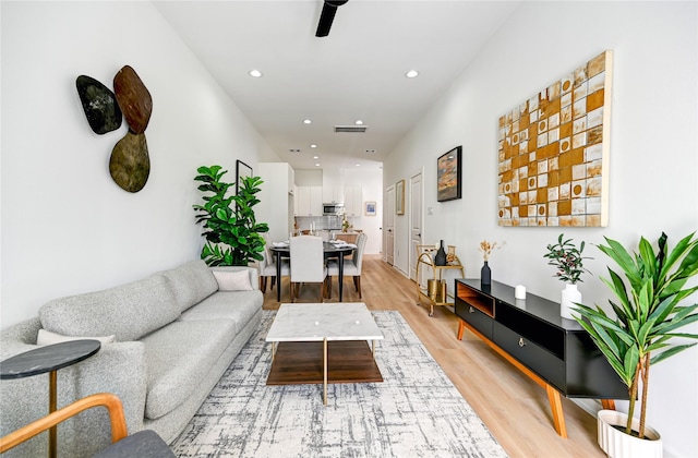 4009 New Orleans St A/B, Unit A/B Houston, TX 77020 - living room with light wood-type flooring and recessed lighting