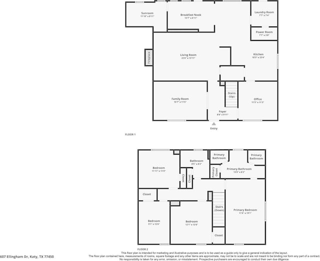 607 Ellingham Dr, Katy, TX 77450 - view of floor plan / room layout