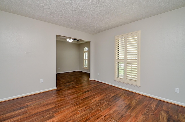 22127 Kerryblue Dr, Katy, TX 77450 - spare room featuring wood finished floors, a textured ceiling, and ceiling fan