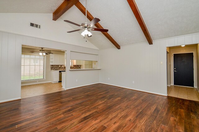 22127 Kerryblue Dr, Katy, TX 77450 - unfurnished living room with a ceiling fan and wood finished floors