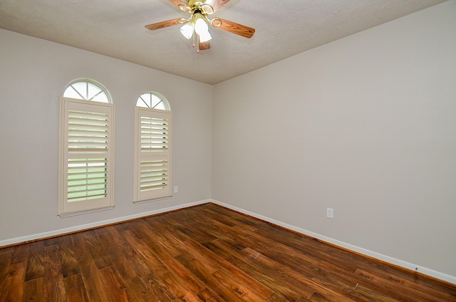 22127 Kerryblue Dr, Katy, TX 77450 - unfurnished room featuring dark wood finished floors and a ceiling fan
