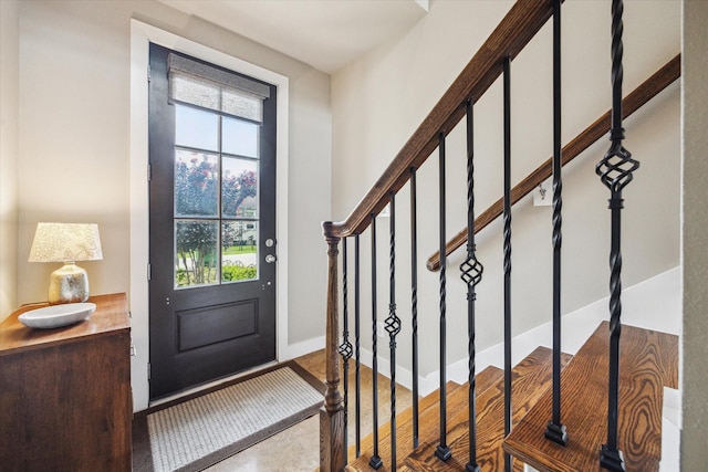 4102 Marina St, Houston, TX 77007 - foyer entrance featuring wood finished floors and stairs