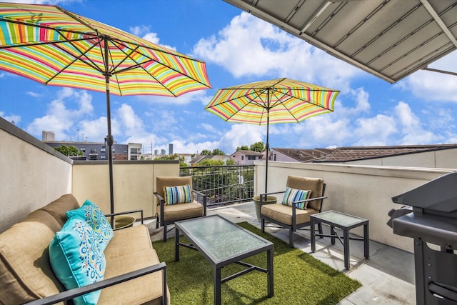 4102 Marina St, Houston, TX 77007 - view of patio featuring an outdoor hangout area and grilling area