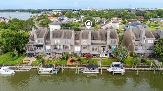 18405 Sandy Cv, Houston, TX 77058 - aerial perspective of suburban area with a large body of water