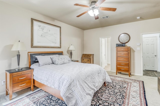 2726 Indigo Stone Ln, Katy, TX 77449 - bedroom featuring light colored carpet and ceiling fan