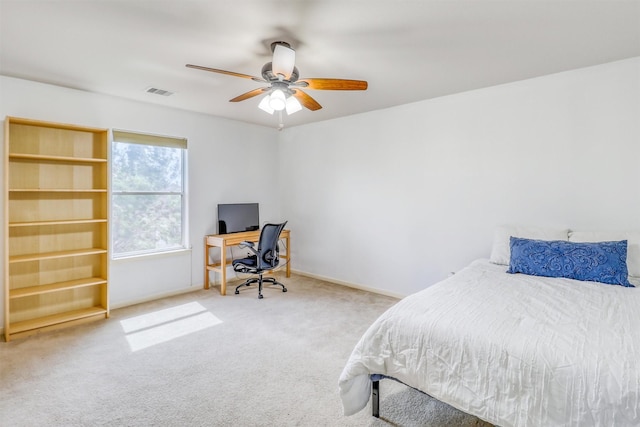 2726 Indigo Stone Ln, Katy, TX 77449 - bedroom featuring carpet, an office area, and ceiling fan