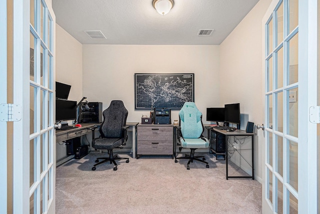 9215 Union Meadow Ln, Cypress, TX 77433 - carpeted office space with french doors