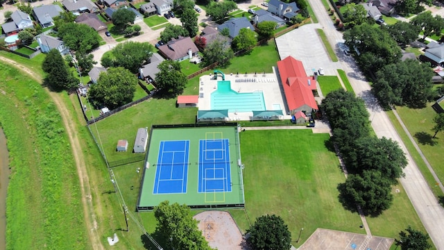 10503 Great Plains Ln, Houston, TX 77064 - aerial perspective of suburban area with a pool
