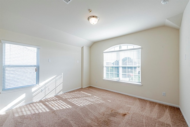 12610 Marley Hills Trl, Houston, TX 77089 - carpeted empty room featuring vaulted ceiling and baseboards