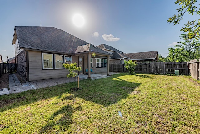 12610 Marley Hills Trl, Houston, TX 77089 - back of property featuring a patio, a fenced backyard, and a shingled roof