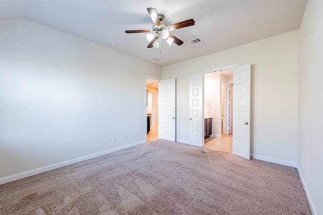 12610 Marley Hills Trl, Houston, TX 77089 - unfurnished bedroom featuring light carpet, ensuite bathroom, and ceiling fan