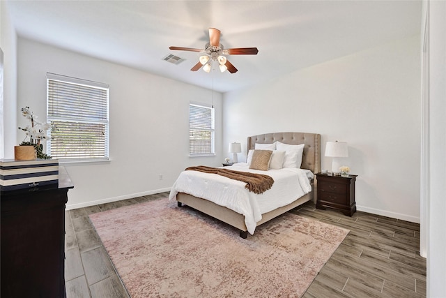 31 Hearthwick Rd, Tomball, TX 77375 - bedroom featuring wood finished floors and ceiling fan