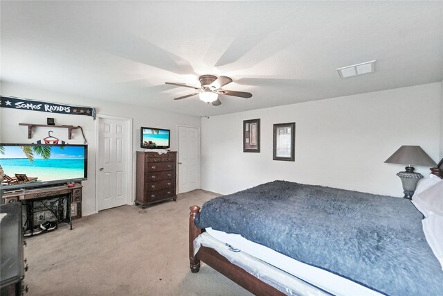 8011 Sumal Cir, Baytown, TX 77521 - carpeted bedroom with ceiling fan