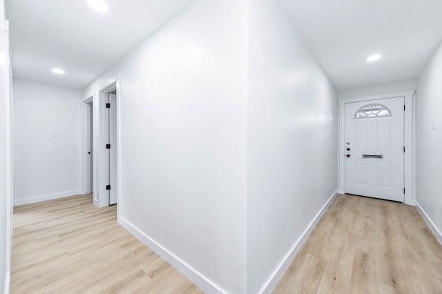 5730 Alvarado Dr, Houston, TX 77035 - hall with light wood-type flooring and recessed lighting
