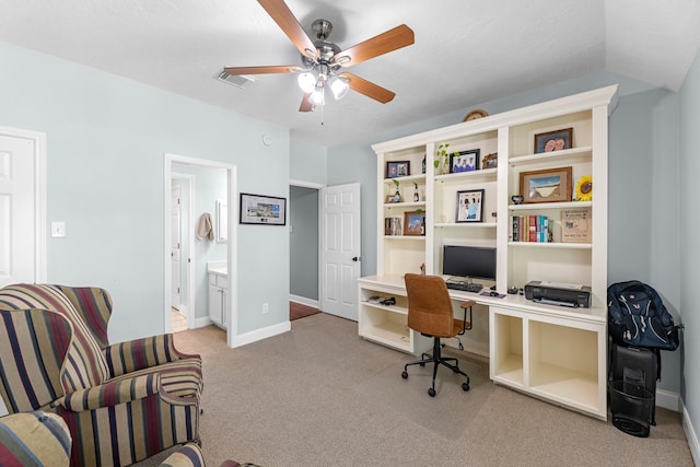 8639 Ballinger Dr, Houston, TX 77064 - office with carpet floors and ceiling fan
