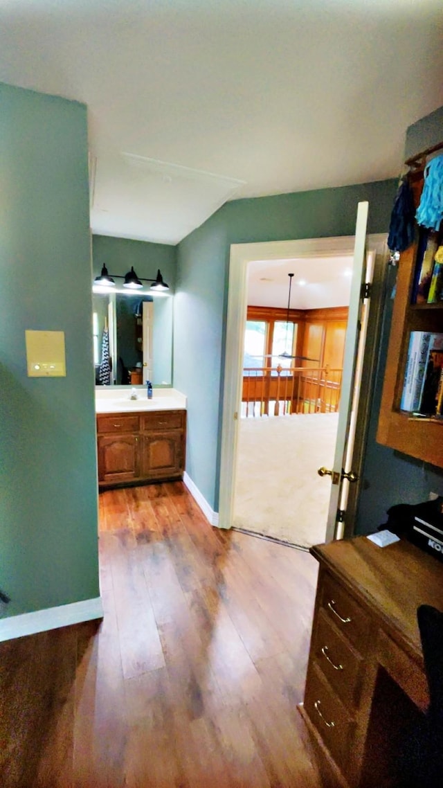 1600 Azalea St, Sweeny, TX 77480 - bathroom featuring wood finished floors and vanity