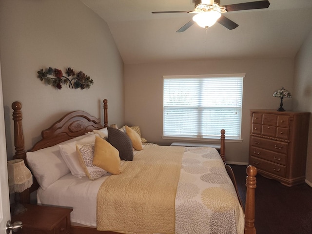 3514 Tulip Trace Dr, Spring, TX 77386 - bedroom featuring vaulted ceiling and a ceiling fan