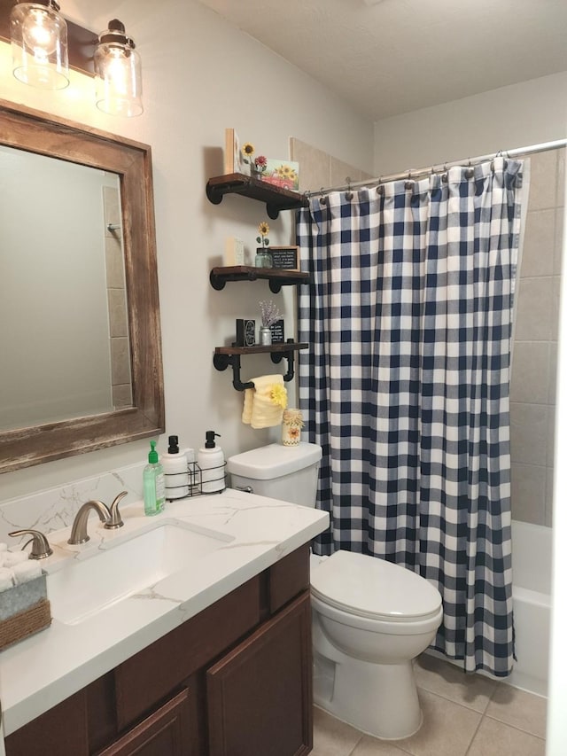 3514 Tulip Trace Dr, Spring, TX 77386 - full bathroom with vanity, tile patterned flooring, and shower / bath combo