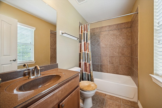 11014 Bakerwood Dr, Houston, TX 77064 - full bath with vanity, shower / bath combination with curtain, and tile patterned flooring