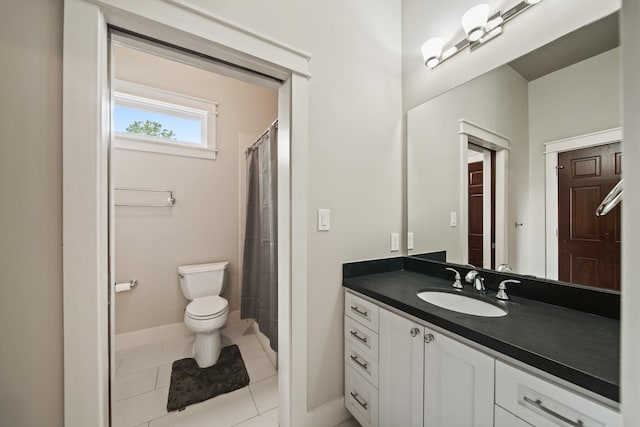 959 W 42nd St, Houston, TX 77018 - full bathroom featuring vanity, tile patterned floors, and curtained shower