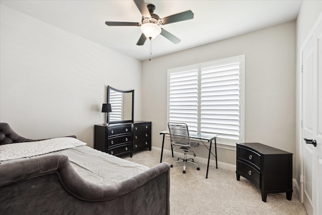 508 Buckhorn St, Sealy, TX 77474 - bedroom with light colored carpet and ceiling fan