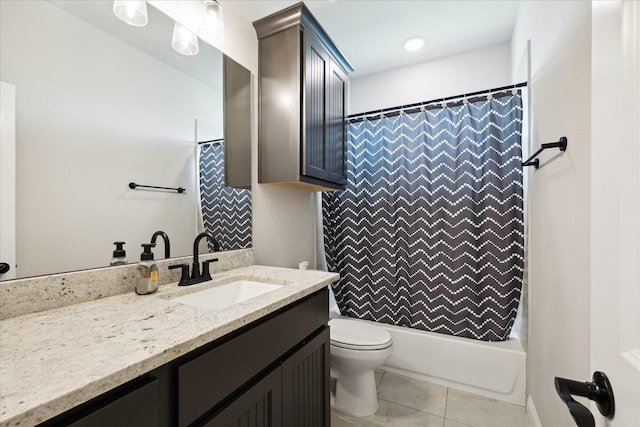 508 Buckhorn St, Sealy, TX 77474 - bathroom with vanity, tile patterned flooring, and shower / tub combo with curtain