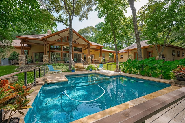 9036 Water Crest Ct, Montgomery, TX 77316 - swimming pool with a wooden deck