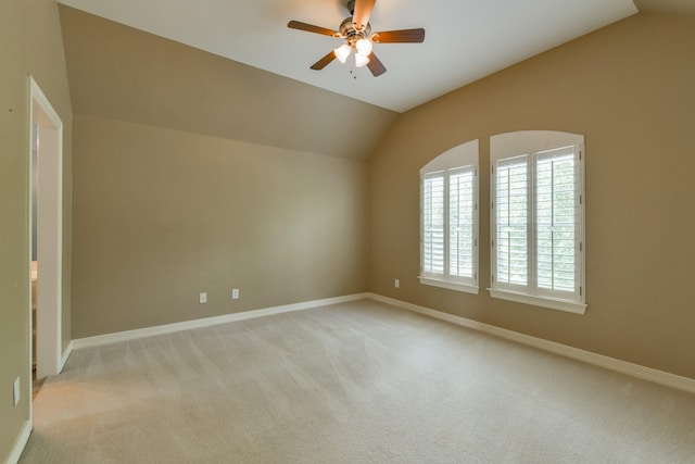 16050 Lockdale Ln, Cypress, TX 77429 - carpeted spare room with lofted ceiling and a ceiling fan