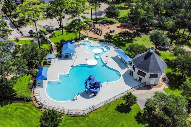 16050 Lockdale Ln, Cypress, TX 77429 - bird's eye view of a pool