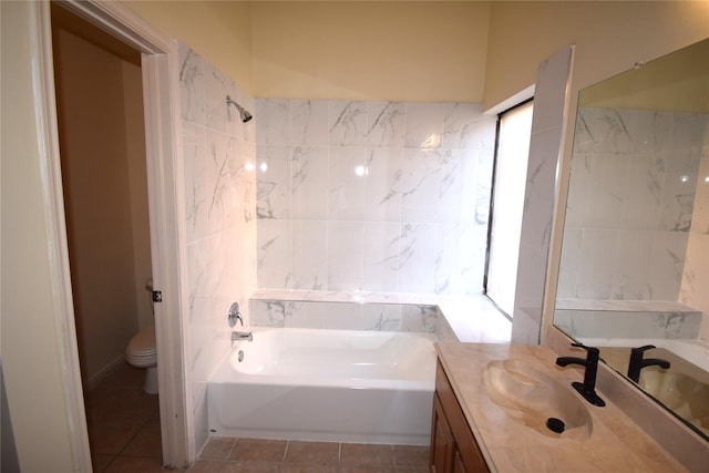 2926 Field Line Dr, Sugar Land, TX 77479 - full bath with vanity, a bathtub, tile patterned floors, and a shower
